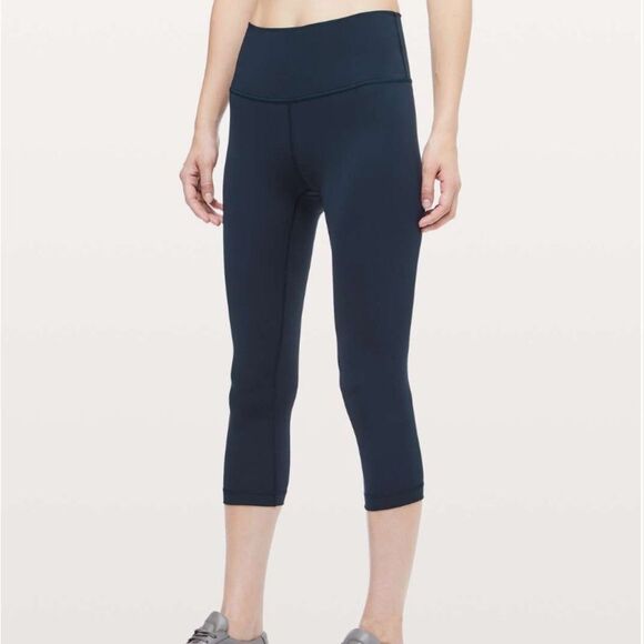 Lululemon Wunder Under Crop (Hi-Rise) Leggings Luxtreme 21" True Navy Size 4 - Picture 2 of 12